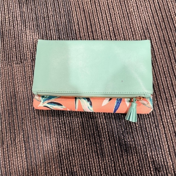 Rachel Pally Handbags - Rachel Pally Teal & Peachy foldover pouch